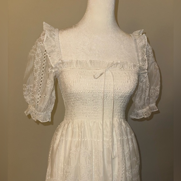 Hill House Home The Scarlett Nap Dress XS (NWT) - White Patchwork Organza - Picture 11 of 17